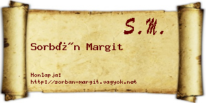 Sorbán Margit névjegykártya