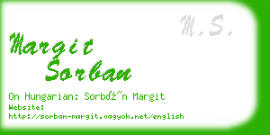 margit sorban business card